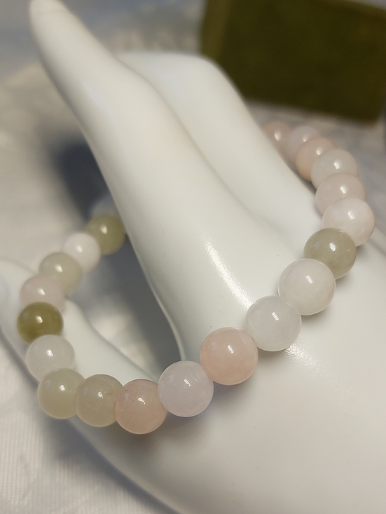 Jewelry - Jadeite Semi-precious Stone 8mm Bead Stretch Bracelet